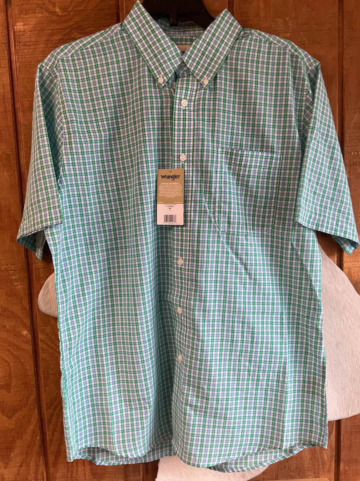 Wrangler Riata® Dress Short Sleeve Shirt | 112379233 Shirt Button Down Men's Shirt Short Sleeve Wrangler Wrangler