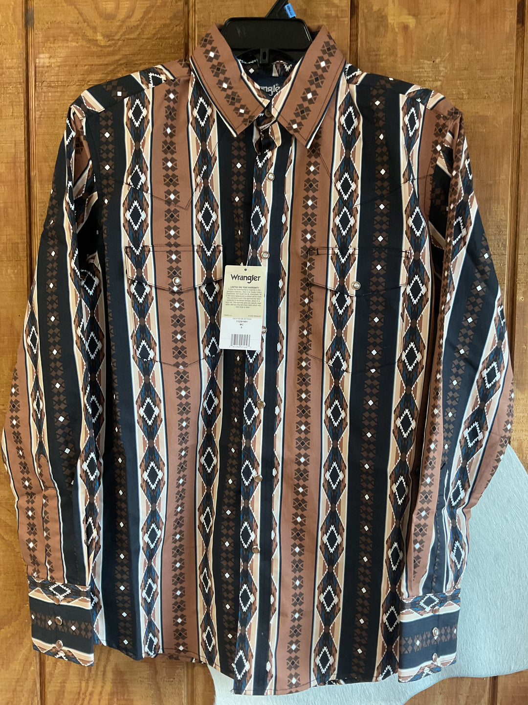 Checotah® Dress Western Long Sleeve Shirt - Classic Fit - Brown - 112381991 Shirt Long Sleeve Men's Shirt Snap Shirt Wrangler Wrangler