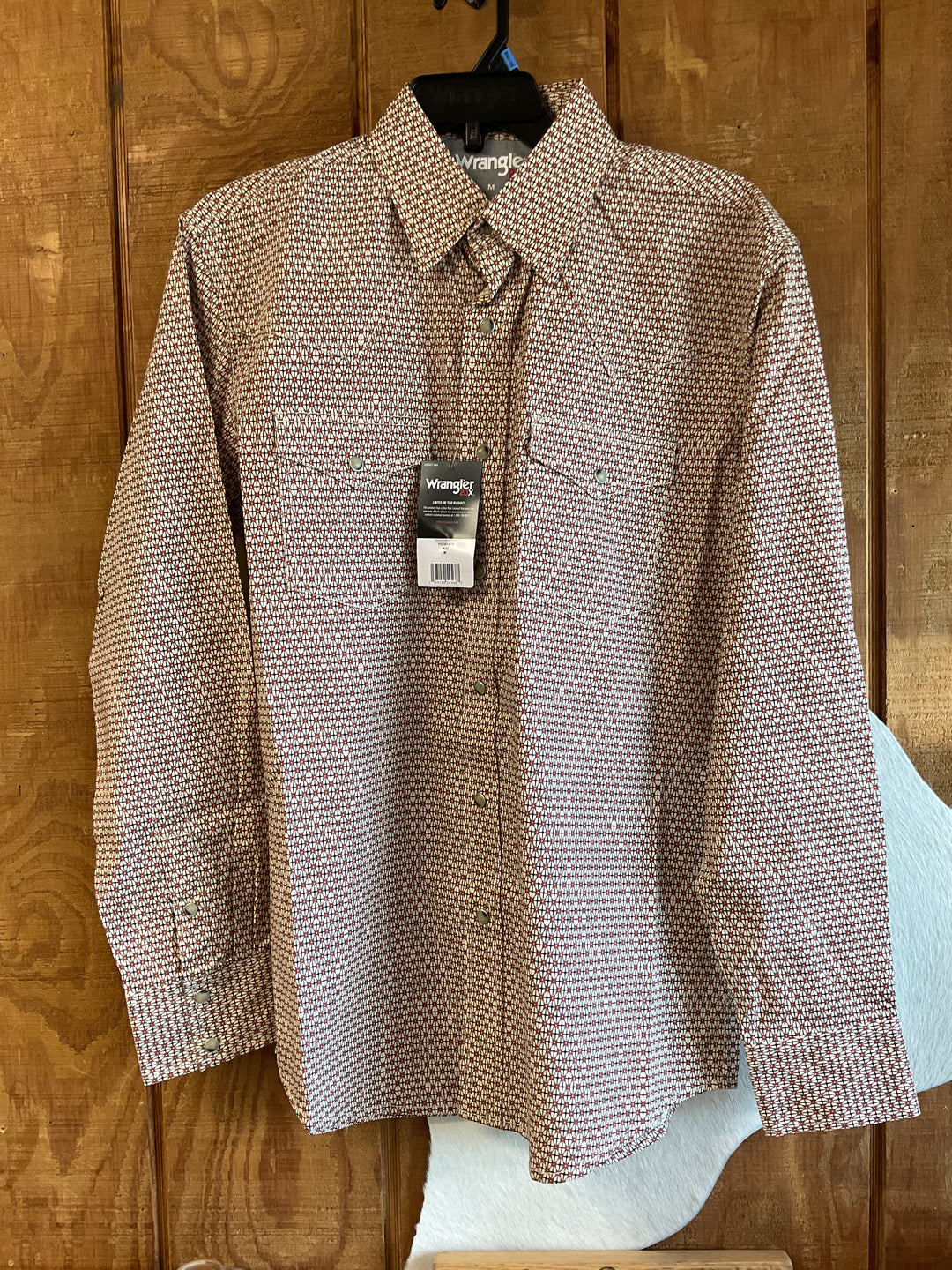 Wrangler® 20X® Competition Advanced Comfort Long Sleeve Shirt - Classic Fit - Red/Brown - 112381478