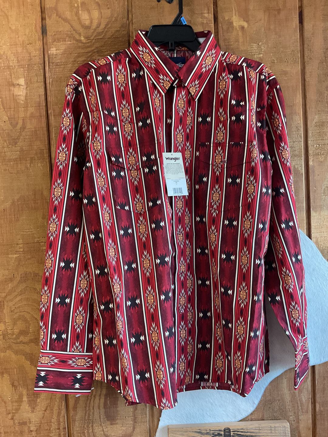 Checotah® Dress Western Long Sleeve Shirt - Classic Fit - Red - 112384296