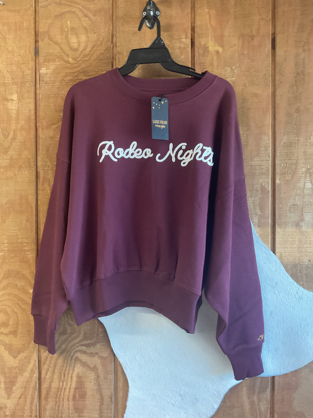 Wrangler® X Lainey Wilson Rodeo Nights Sweatshirt - Burgundy - 112382793
