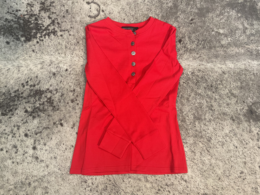 Red Quarter Button Down Long Sleeve Shirt Double C Western Supply