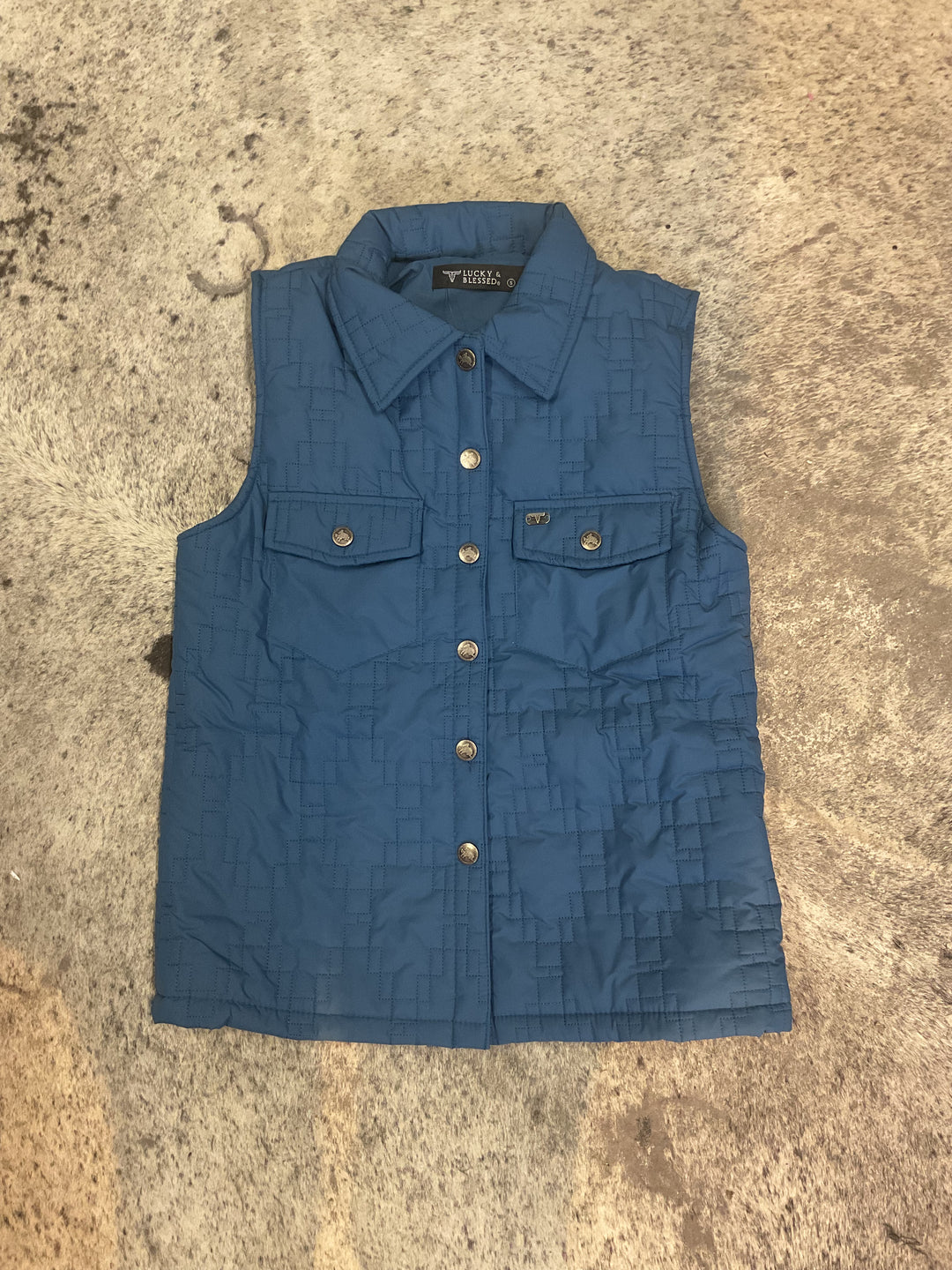 Solid Teal Quilted Vest