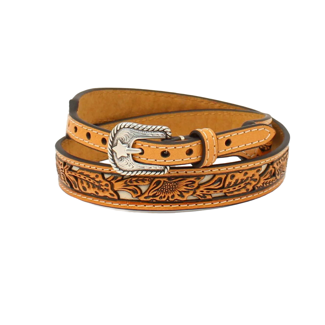 0275205 Twister Floral Tooled Leather Hatband