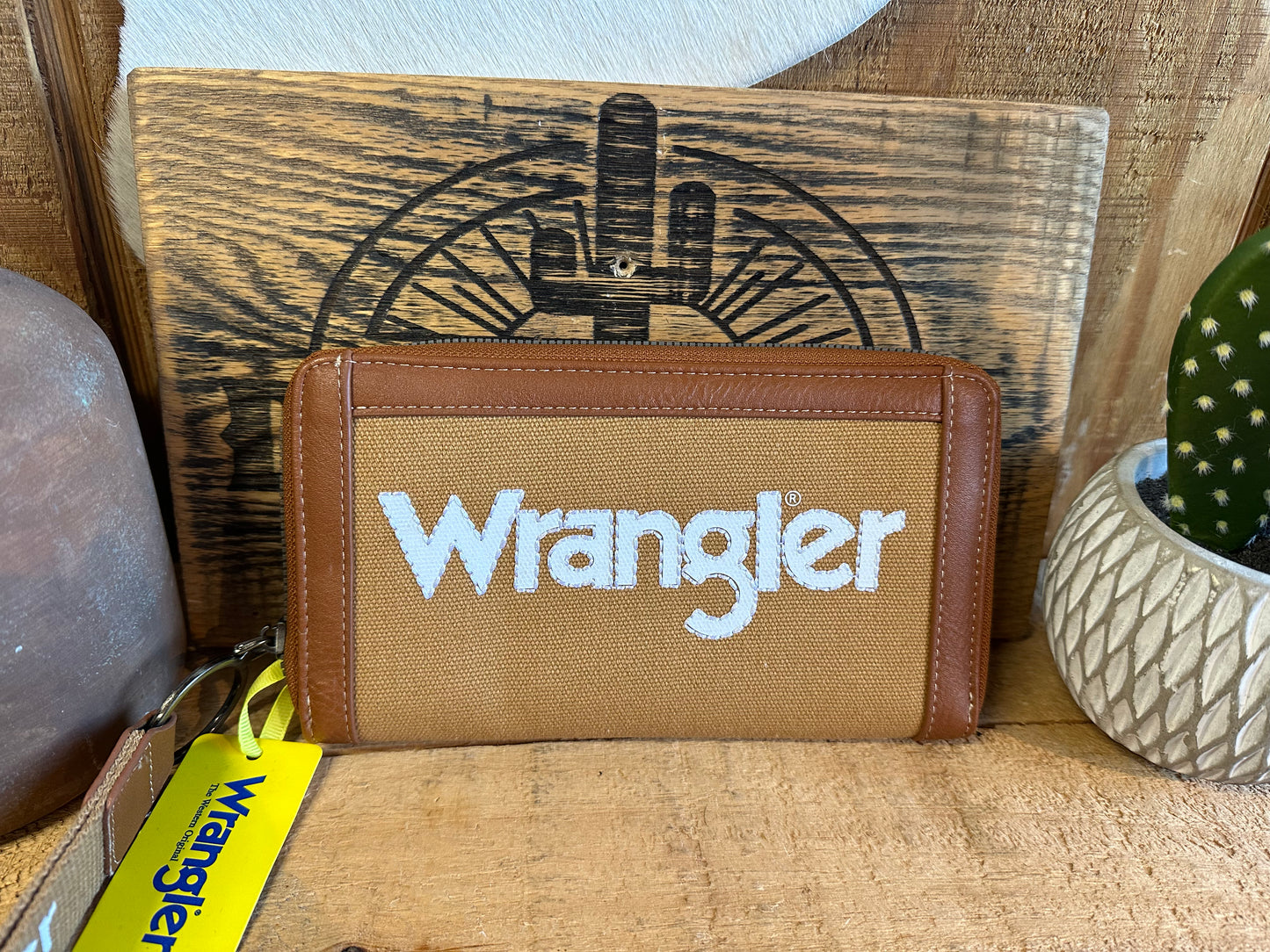 Wrangler Logo Wallet/Wristlet -Brown WG142-W006 wallet WRANGLER