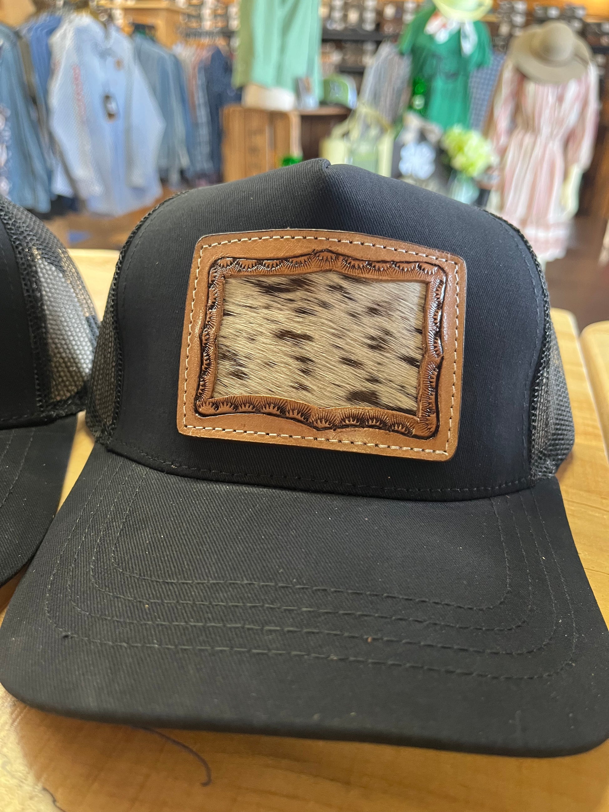 Cowhide Patch Cap Double C Western Supply