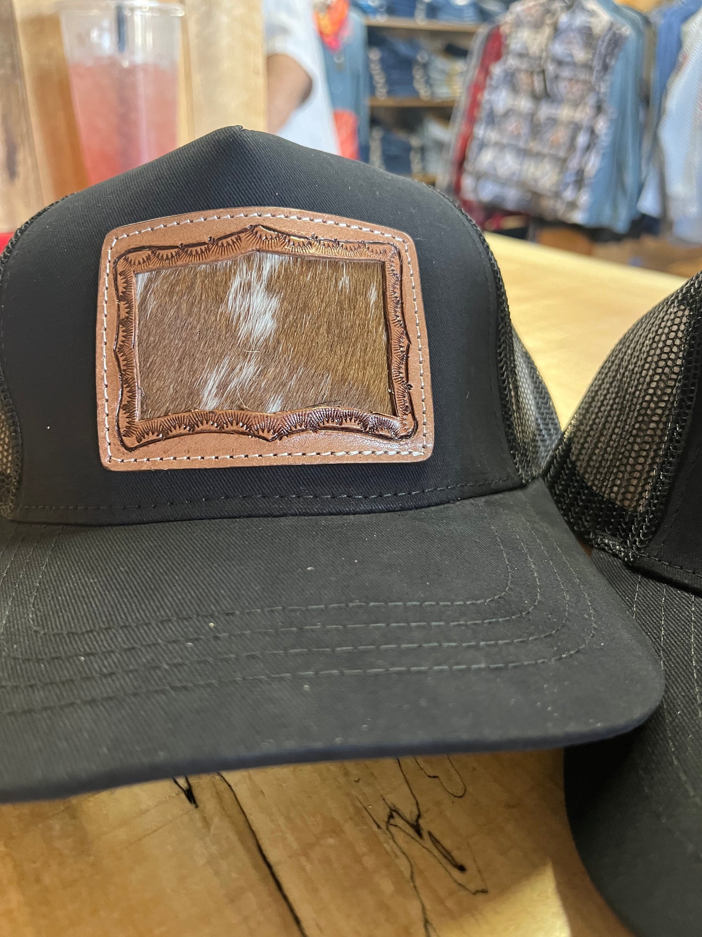 Cowhide Patch Cap Double C Western Supply