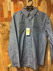 Wrangler® George Strait Collection One Pocket Long Sleeve Shirt - Blue