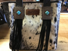 Load image into Gallery viewer, Wrangler Hair-On Cowhide Vintage Floral Crossbody Tote Collection
