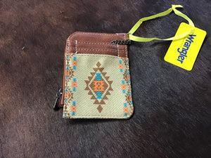 Wrangler Allover Aztec Print Mini Zip Card Case