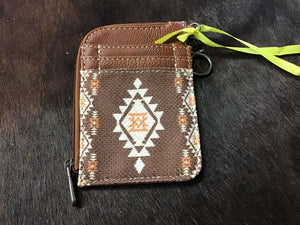 Wrangler Allover Aztec Print Mini Zip Card Case