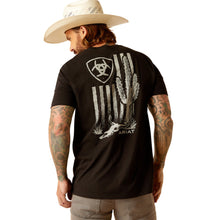 Load image into Gallery viewer, ARIAT CACTUS FLAG BLACK - MENS TEE

