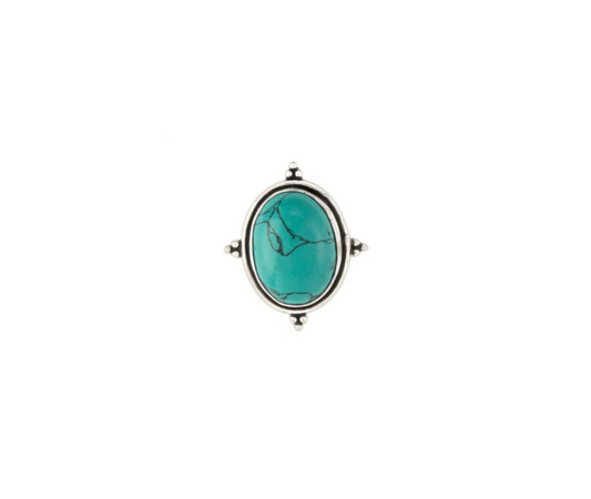 PRAIRIE ROSE OVAL TURQUOISE LOOK RING Myra