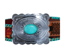 Load image into Gallery viewer, TROPICAL FOREST HAND-TOOLED LEATHER BELT
