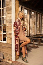 Load image into Gallery viewer, HOOEY LADIES SWEATER KNIT DUSTER&quot; MULTI COLOR AZTEC
