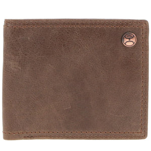 HOOEY CLASSIC" SMOOTH BROWN BIFOLD WALLET