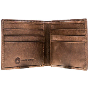 HOOEY CLASSIC" SMOOTH BROWN BIFOLD WALLET