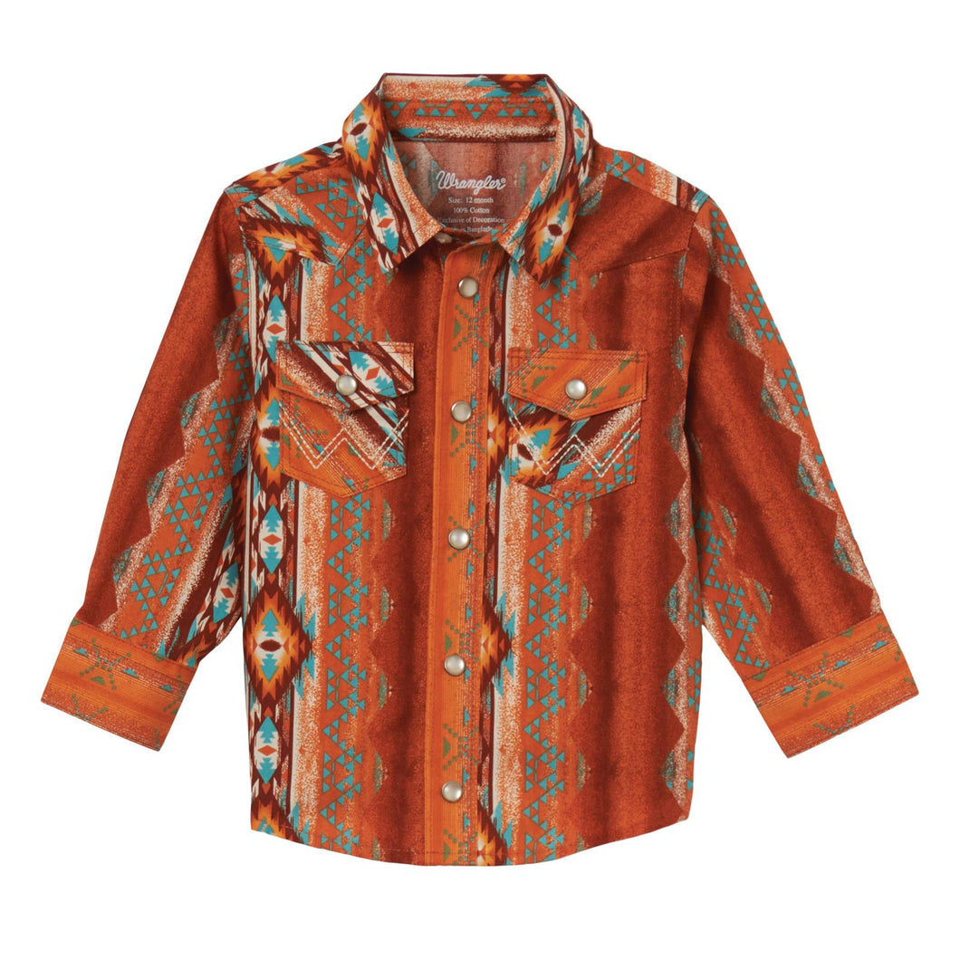 Wrangler® Baby Boy Western Shirt - Rust