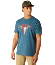 Load image into Gallery viewer, MNS Ariat Abilene Skull T-Shirt
STEEL BLUE HEATHER
