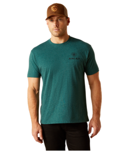 MNS Ariat Abilene Shield T-Shirt DARK TEAL HEATHER