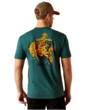 Load image into Gallery viewer, MNS Ariat Abilene Shield T-Shirt DARK TEAL HEATHER
