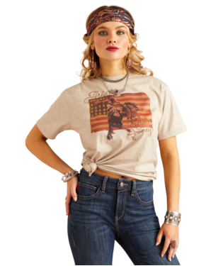 WMS/YOUTH Flag Rodeo Quincy T-Shirt GOLD Double C Western Supply