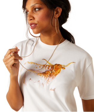 WMS/YOUTH Ariat Maternal Cow T-Shirt WHITE ariatwomens Ariat