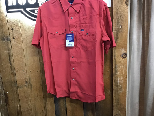 Wrangler® Performance Short Sleeve Shirt - Classic Fit - Red Shirts & Tops Wrangler