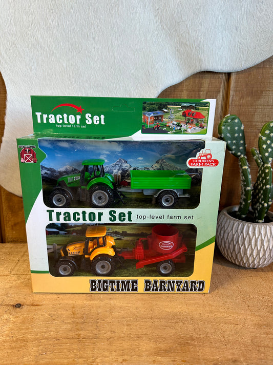 Bigtime Barnyard Toy Tractor Set Top Level Farm Set 5100011 Toy Double C Western Supply