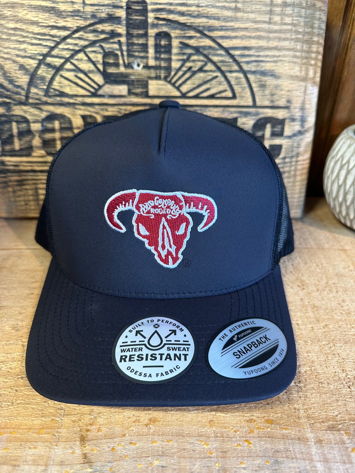 Hooey Bad Company Hat Black w/Red & White Logo BC006T Cap Hooey