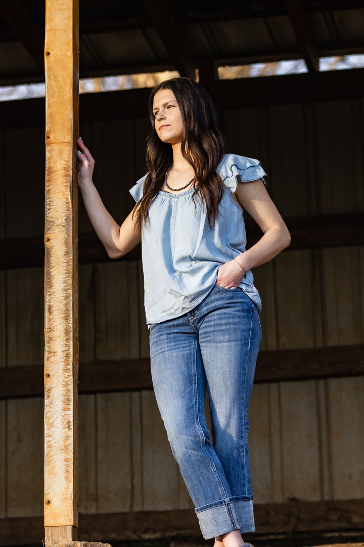 Ariat WMS Lynn Top INDIGO WASH 10071135 Shirt ariat ariatwomens blouse womens Ariat