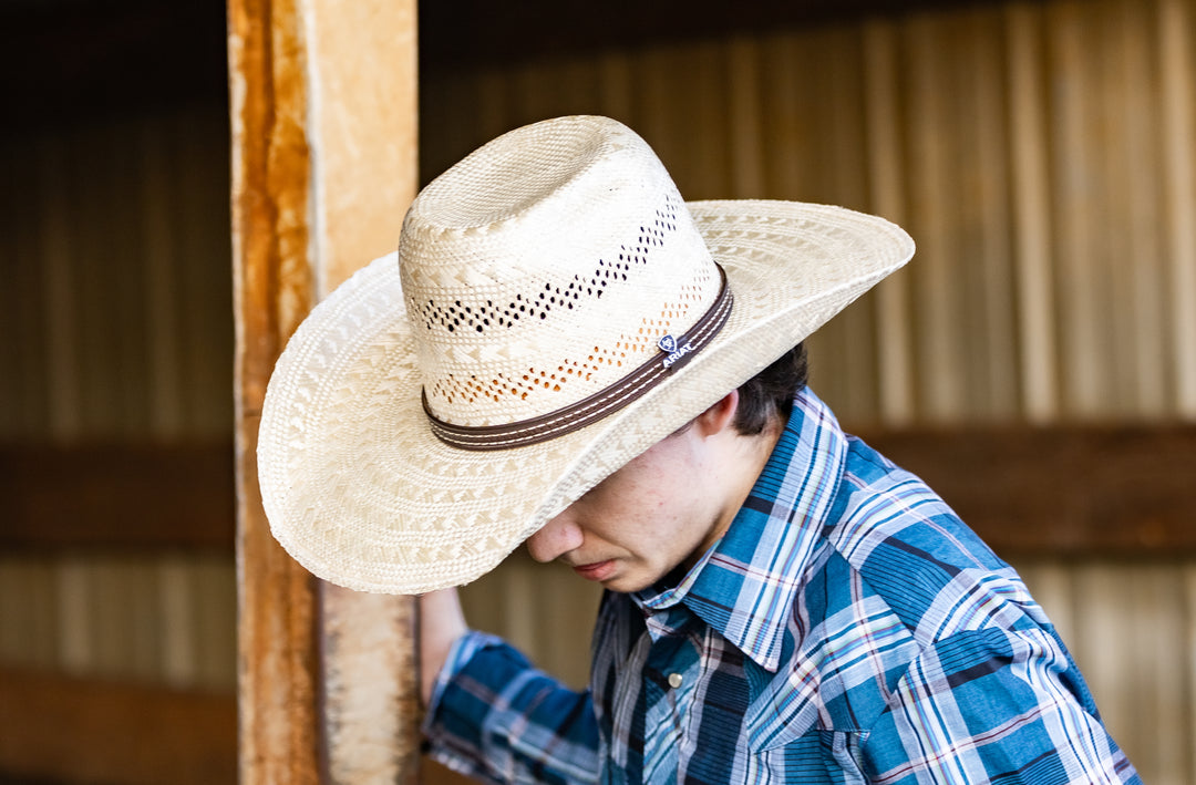 ARIAT MEN'S SISAL STRAW PUNCHY COWBOY HAT cowboy hat ariat Cowboy hat Ariat