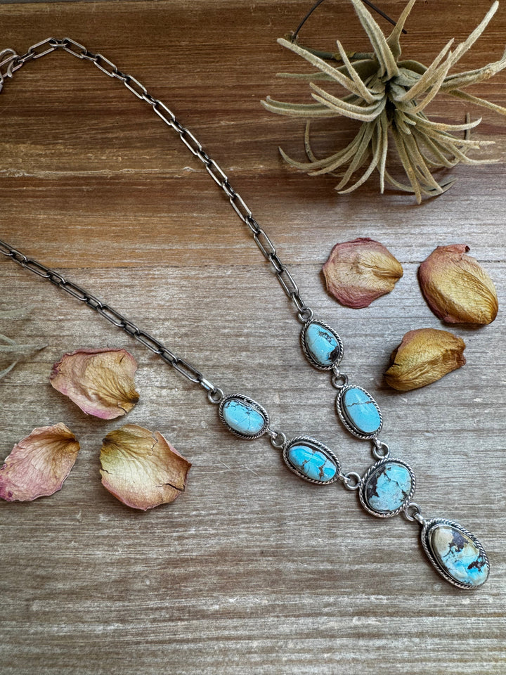 Golden Hills Turquoise Necklace – Sterling Silver, 22 inch necklaces Shopify Collective The Bijoux FAB Jewelry The Bijoux FAB Jewelry
