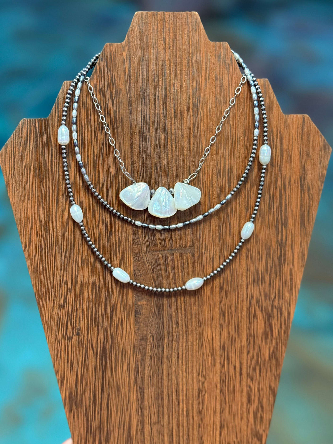 Pearl & Shell Stack – 3 Piece Layered Necklace Set set Shopify Collective The Bijoux FAB Jewelry The Bijoux FAB Jewelry