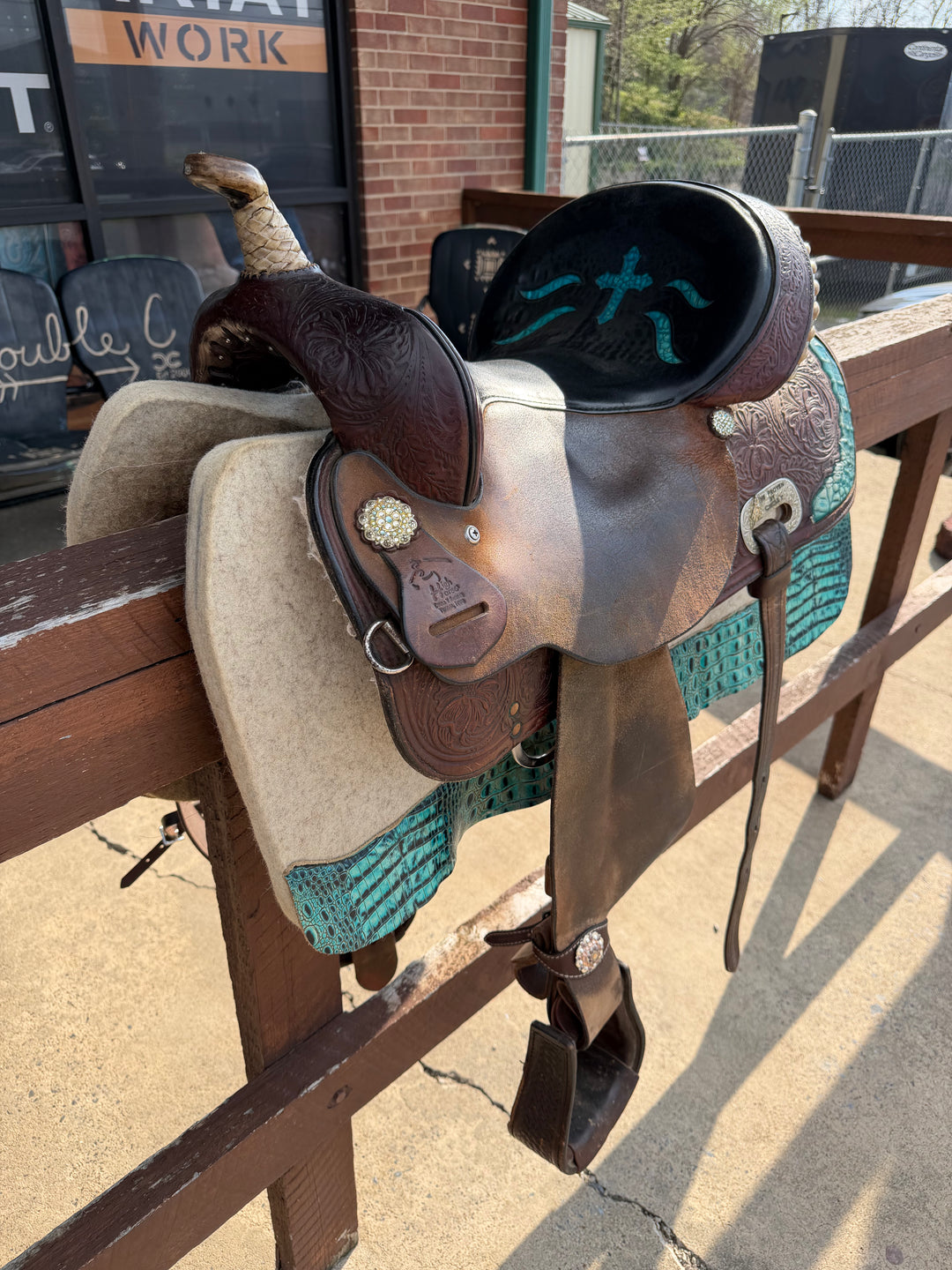 16” Circle Y High Horse Barrel Saddle Double C Western Supply