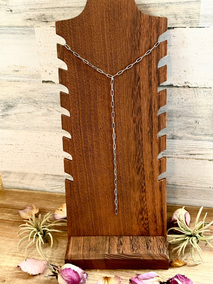 Silver Lariat necklace - paperclip chain Necklaces Shopify Collective The Bijoux FAB Jewelry The Bijoux FAB Jewelry