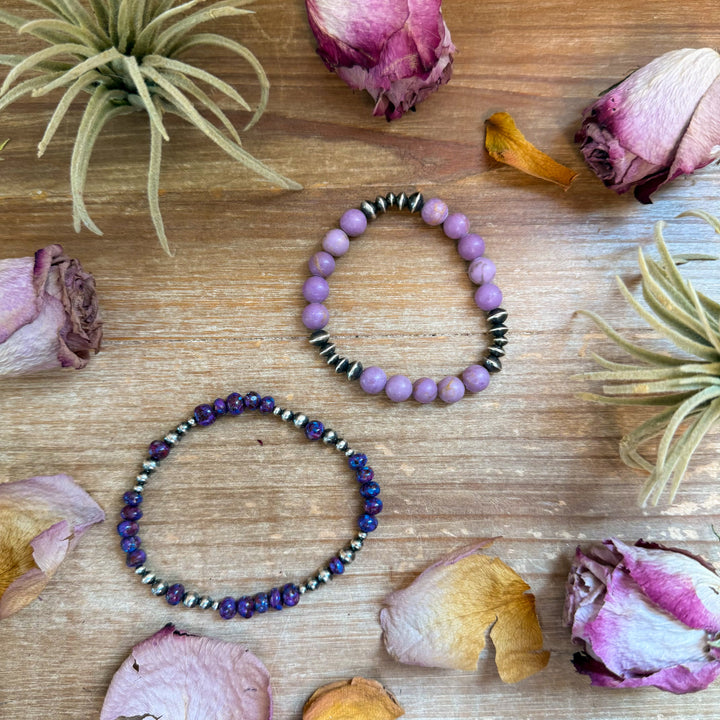 Sterling Silver Mini Wolf Stretchy Bracelet Bundle (Set of 2) – Mixed Stone Bracelets Shopify Collective The Bijoux FAB Jewelry The Bijoux FAB Jewelry