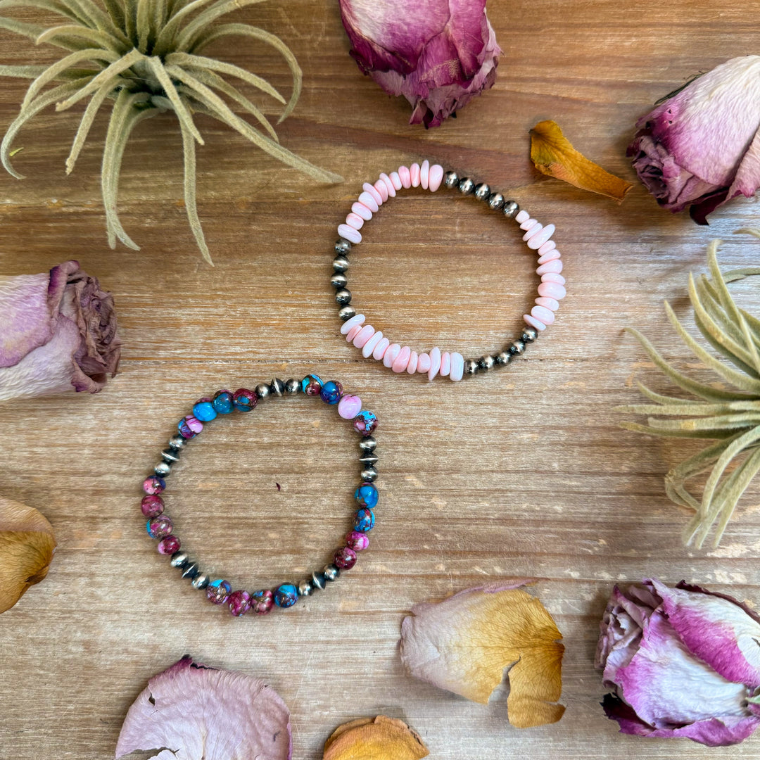 Sterling Silver Mini Wolf Stretchy Bracelet Bundle (Set of 2) – Mixed Stone Bracelets Shopify Collective The Bijoux FAB Jewelry The Bijoux FAB Jewelry