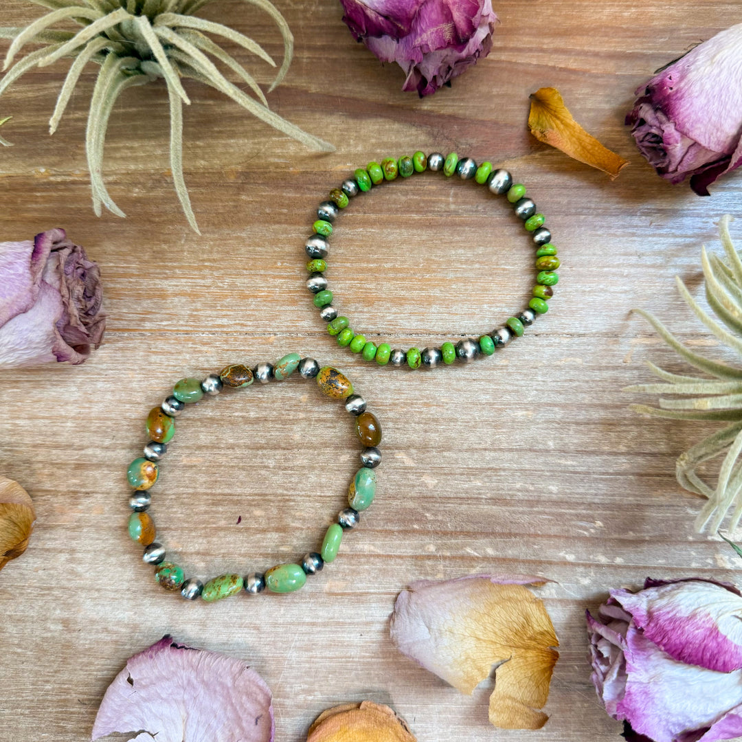 Sterling Silver Mini Wolf Stretchy Bracelet Bundle (Set of 2) – Mixed Stone Bracelets Shopify Collective The Bijoux FAB Jewelry The Bijoux FAB Jewelry