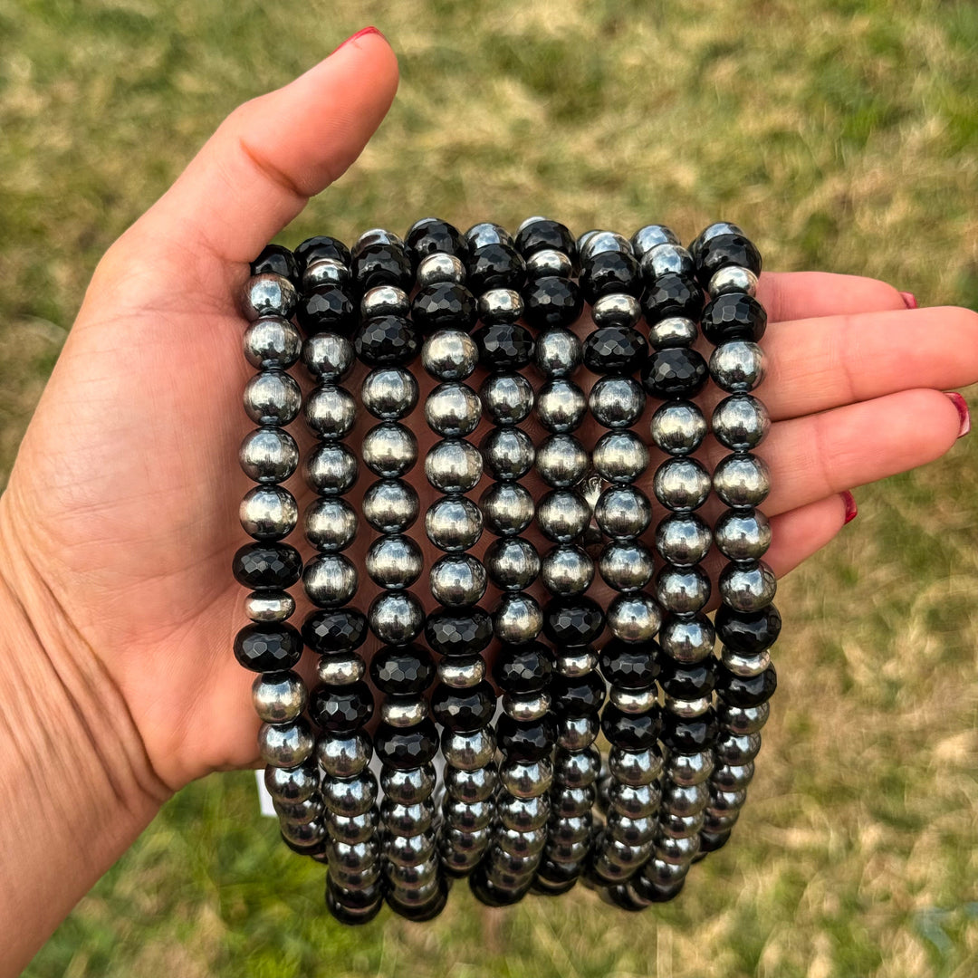 Black Onyx & Sterling Silver Pearl Choker – 14” Necklaces Shopify Collective The Bijoux FAB Jewelry The Bijoux FAB Jewelry