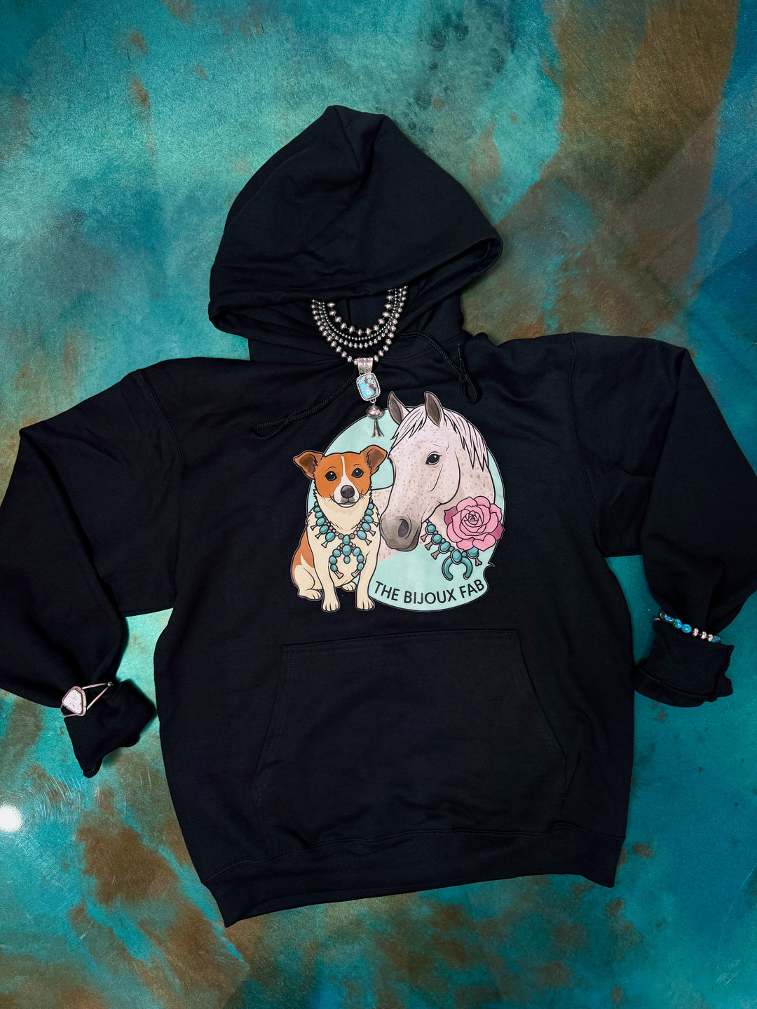 Bijoux FAB Logo Hoodie – True to Size – Ultra Comfy – Printed in the USA shirt Shopify Collective The Bijoux FAB Jewelry The Bijoux FAB Jewelry