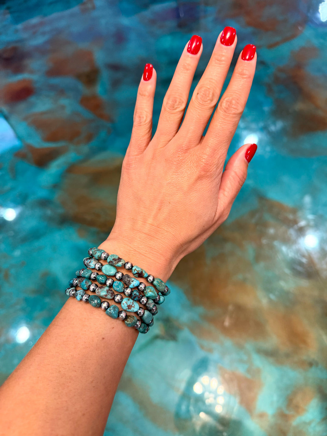 Sterling Silver & Blue Turquoise Nugget Bracelet – Bracelets Shopify Collective The Bijoux FAB Jewelry The Bijoux FAB Jewelry