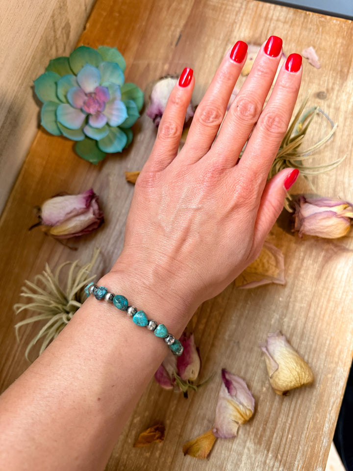 Sterling Silver & Blue Turquoise Nugget Bracelet – Bracelets Shopify Collective The Bijoux FAB Jewelry The Bijoux FAB Jewelry