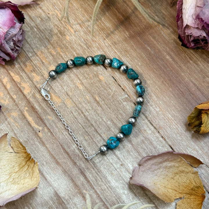 Sterling Silver & Blue Turquoise Nugget Bracelet – Bracelets Shopify Collective The Bijoux FAB Jewelry The Bijoux FAB Jewelry