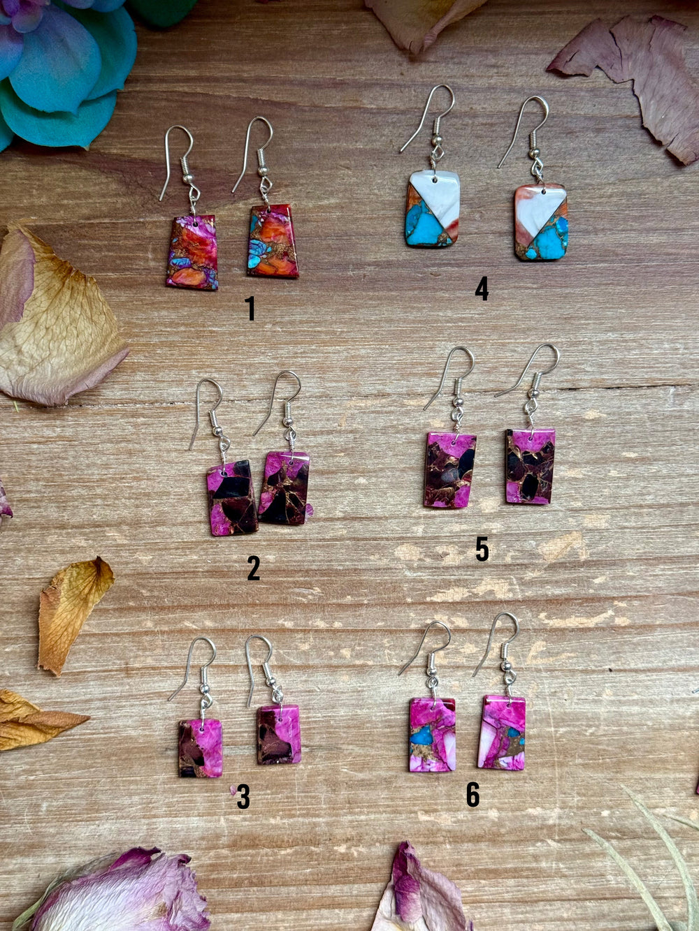 Slab Earrings – Lightweight Dangle – 1.5” – Made in USA – Multiple Stone Options Earrings Shopify Collective The Bijoux FAB Jewelry The Bijoux FAB Jewelry