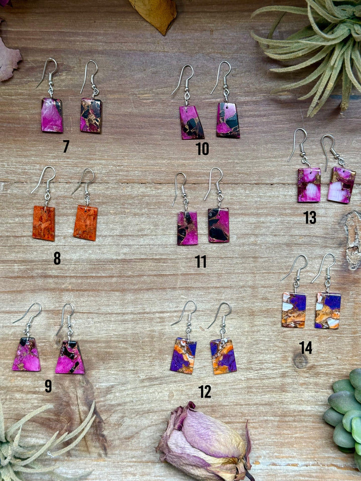 Slab Earrings – Lightweight Dangle – 1.5” – Made in USA – Multiple Stone Options Earrings Shopify Collective The Bijoux FAB Jewelry The Bijoux FAB Jewelry