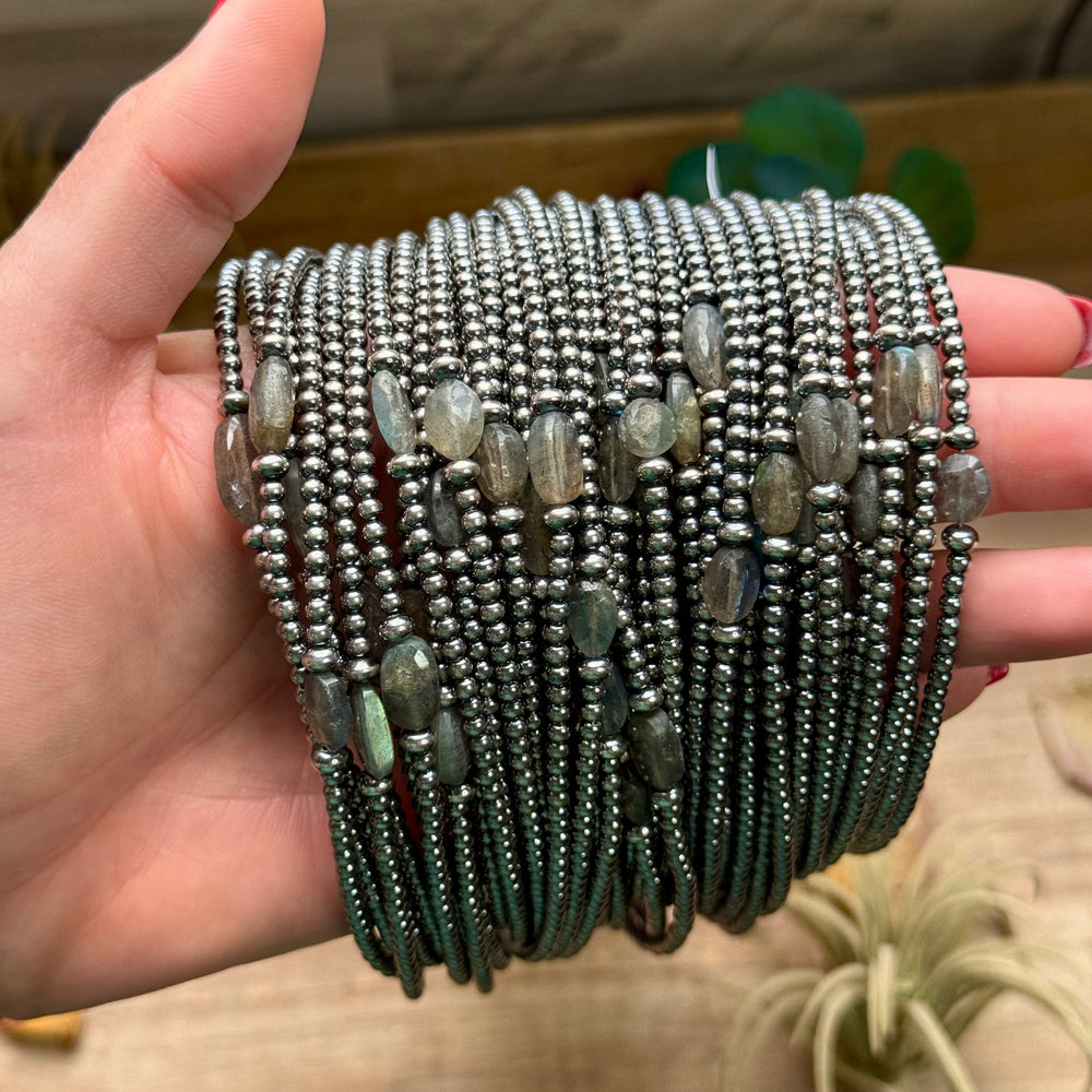Sterling Silver Pearl & Labradorite Necklace – 16” Necklaces Shopify Collective The Bijoux FAB Jewelry The Bijoux FAB Jewelry