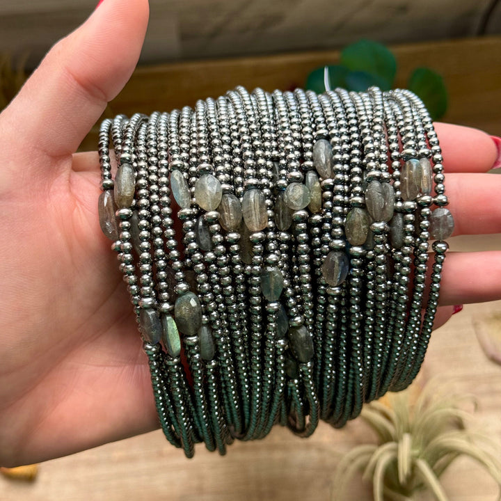 Sterling Silver Pearl & Labradorite Necklace – 16” Necklaces Shopify Collective The Bijoux FAB Jewelry The Bijoux FAB Jewelry
