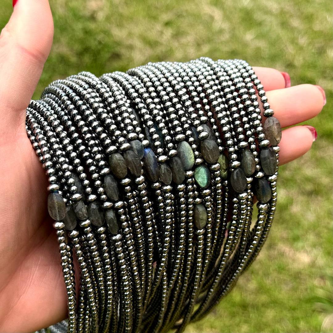 Sterling Silver Pearl & Labradorite Necklace – 16” Necklaces Shopify Collective The Bijoux FAB Jewelry The Bijoux FAB Jewelry