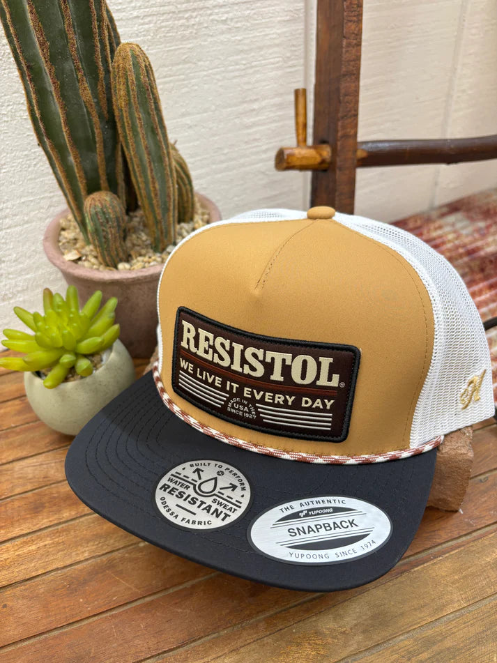 Hooey Resistol Tan w/ Black & Dark Red Patch Trucker Snapback Hat 2552T-TNWH hooey Hooey